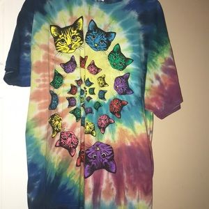 Tie dye cat shirt